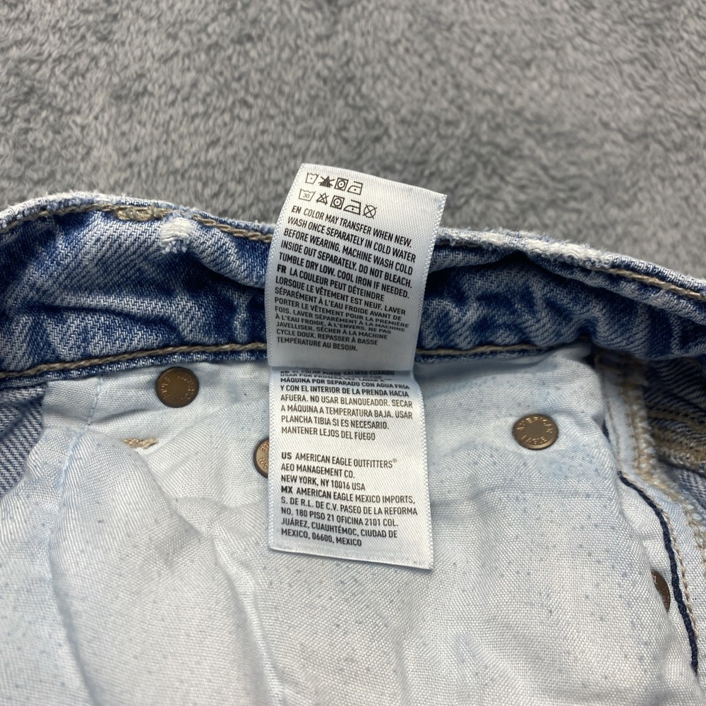 American Eagle Jeans Womens Size 0 Blue Super High Rise Baggy Wide Leg, Denim - Picture 15 of 16